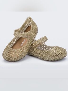 Mini Melissa Campana Flats Toddler 10 Gold Glitter Mary Jane